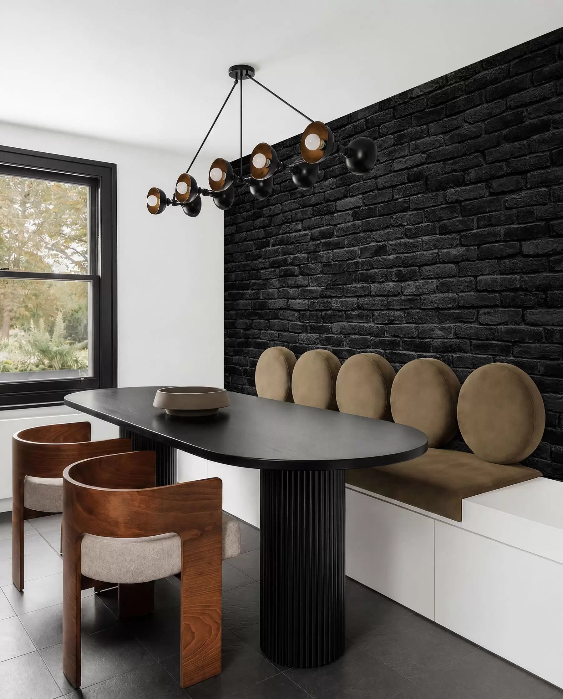 murais de parede Papel de parede de tijolo preto u53027