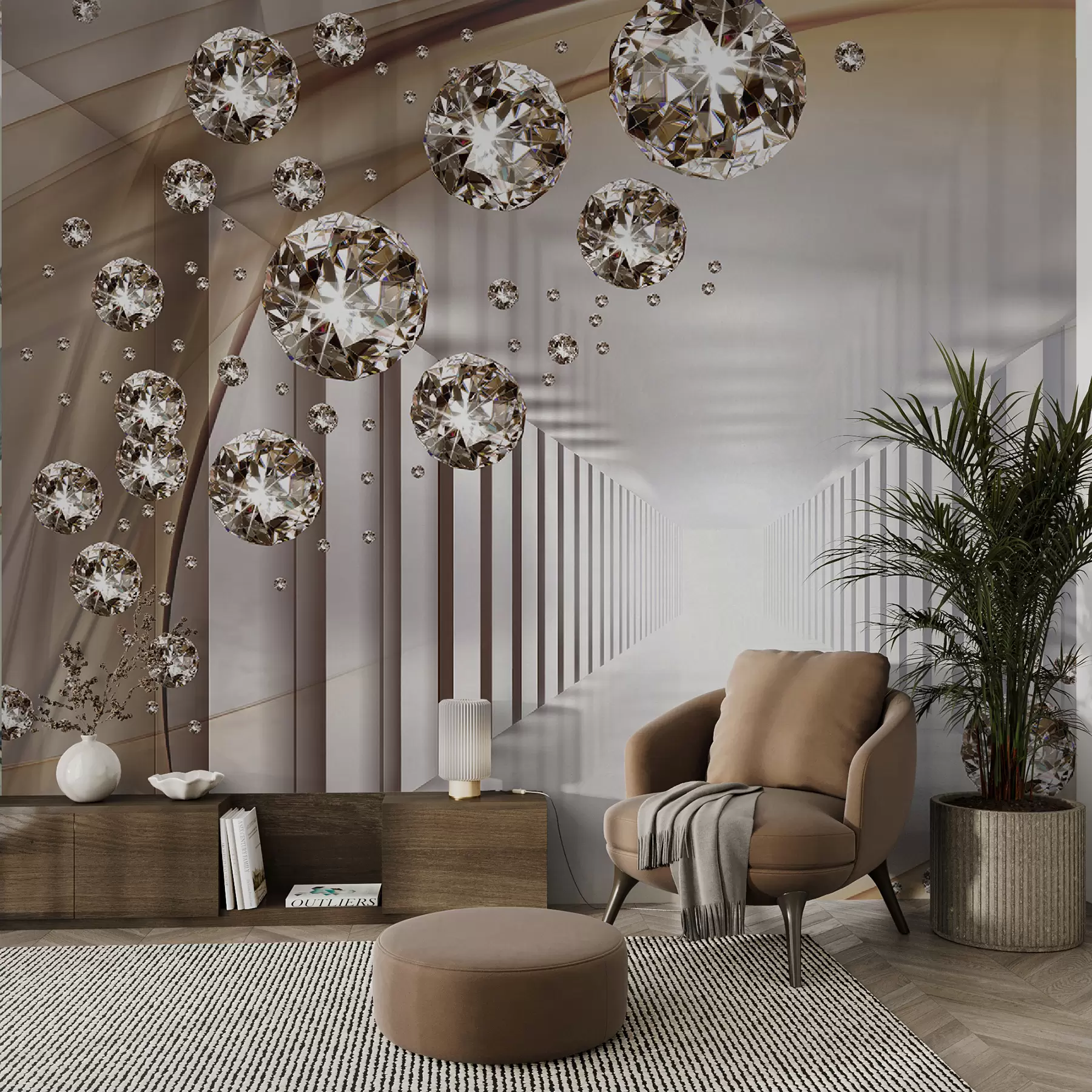 murais de parede túnel com strass u79958