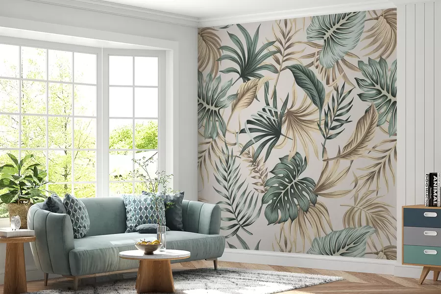 murais de parede Folhas coloridas u51888