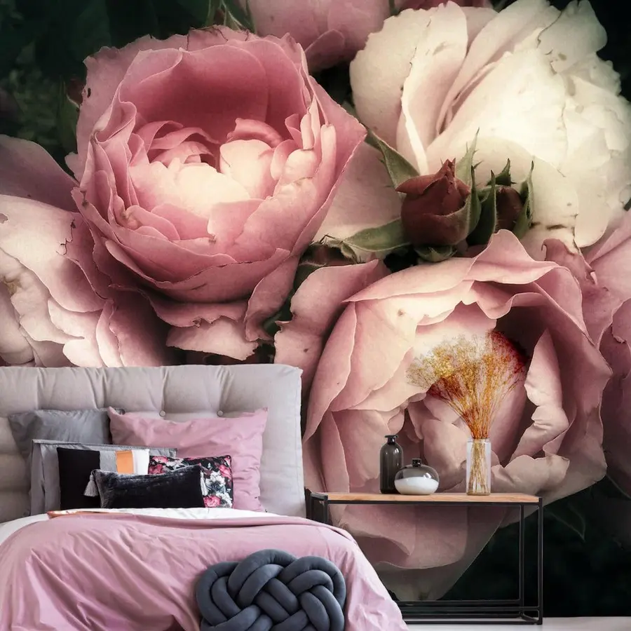 murais de parede Peônias rosa delicadas u08062