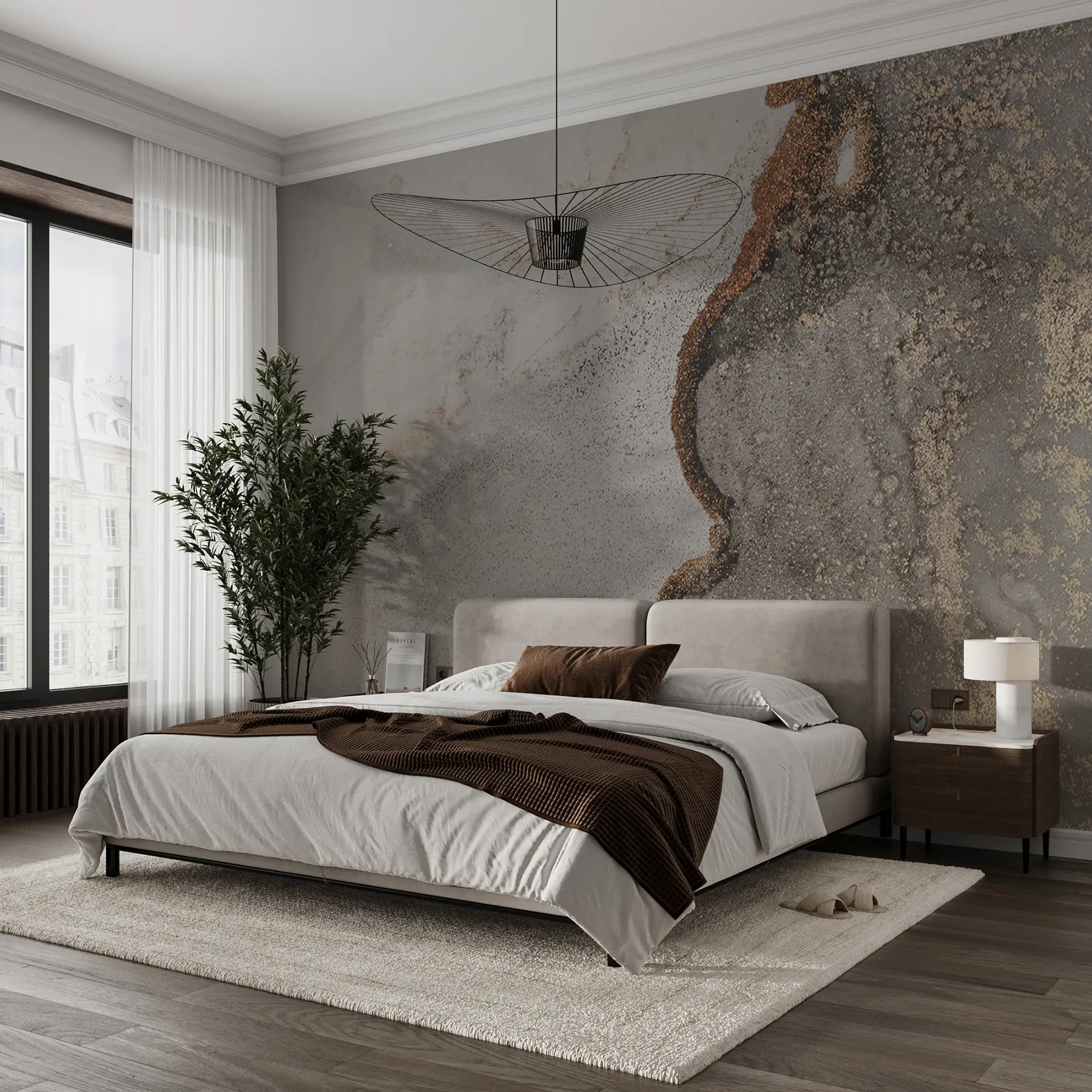 murais de parede Líquido cinzento u08653