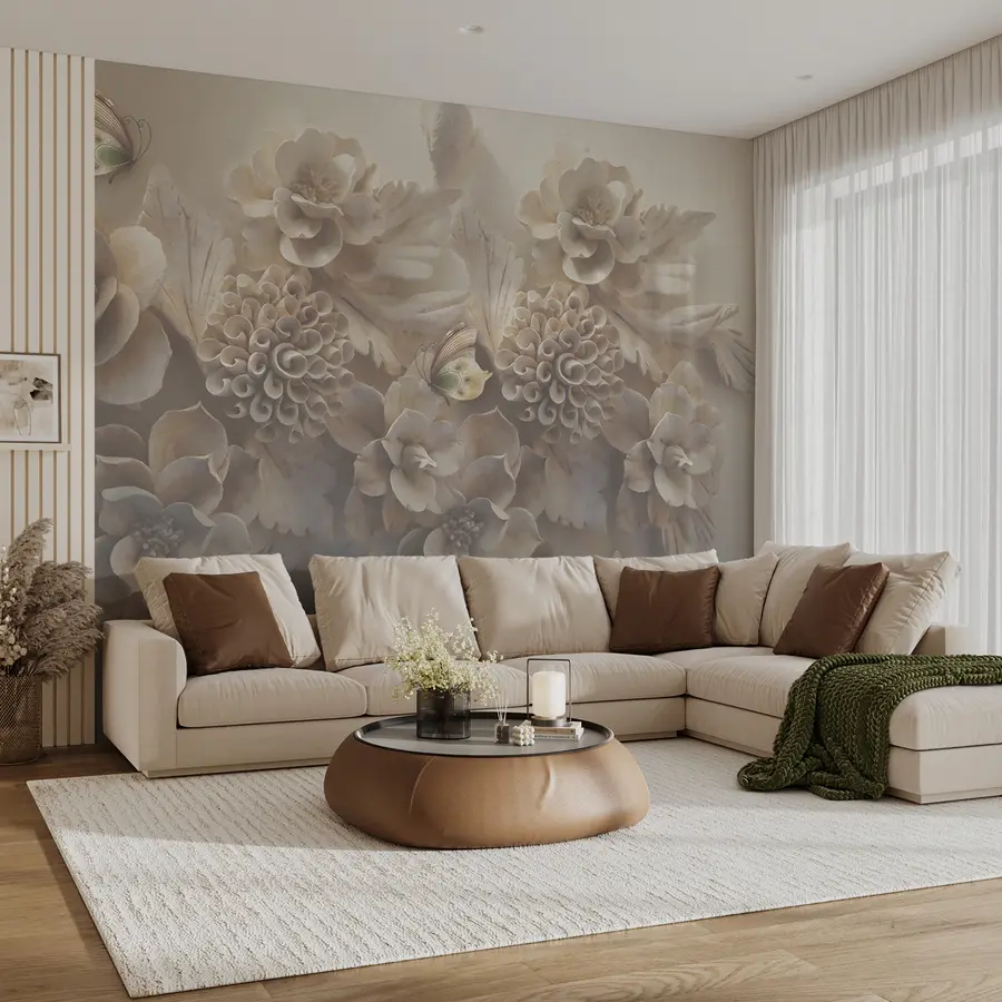 murais de parede Flores 3d u16644