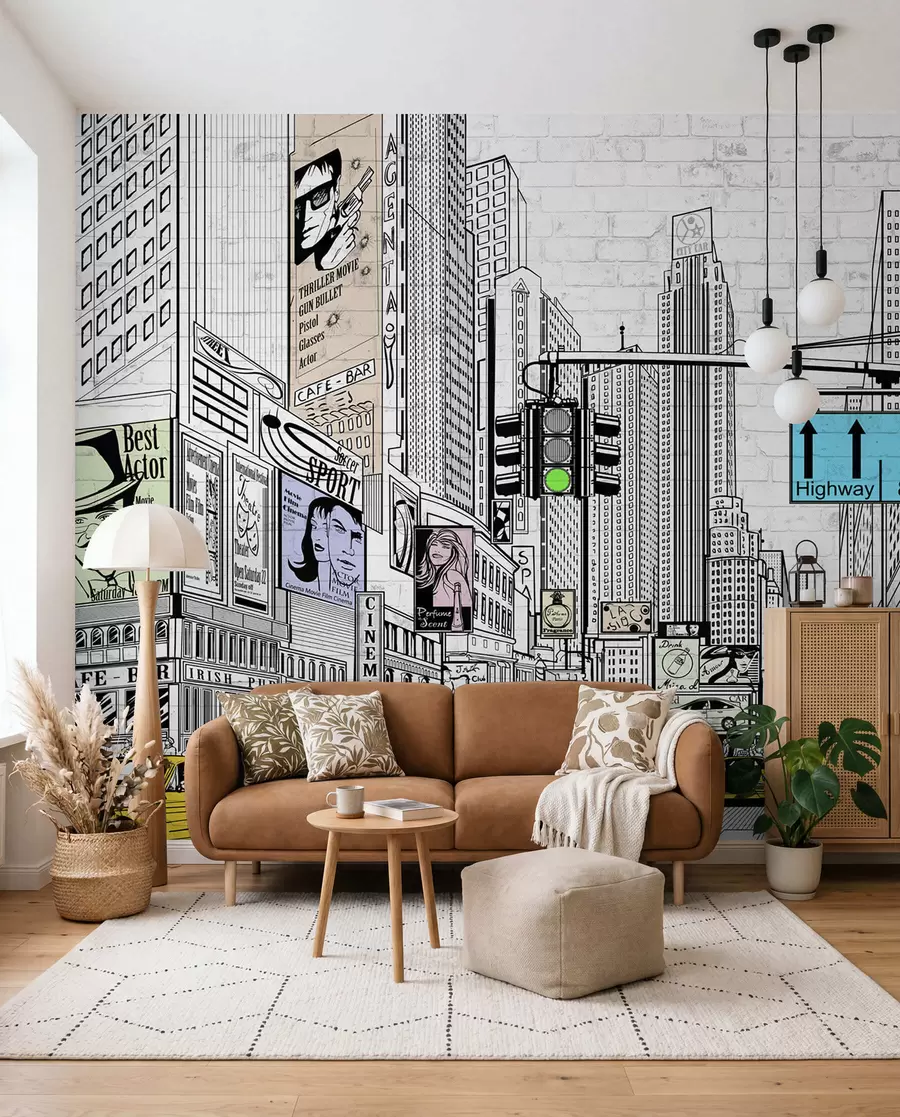 murais de parede Megapolis no estilo da banda desenhada u21095