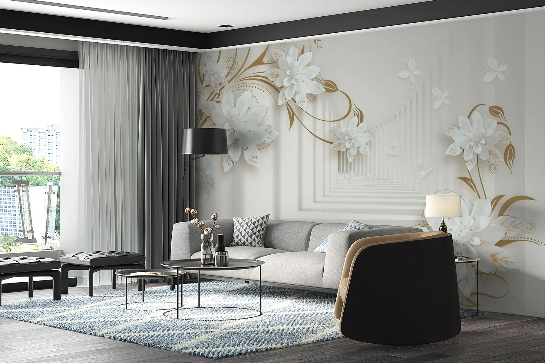 murais de parede Flores no túnel u21861