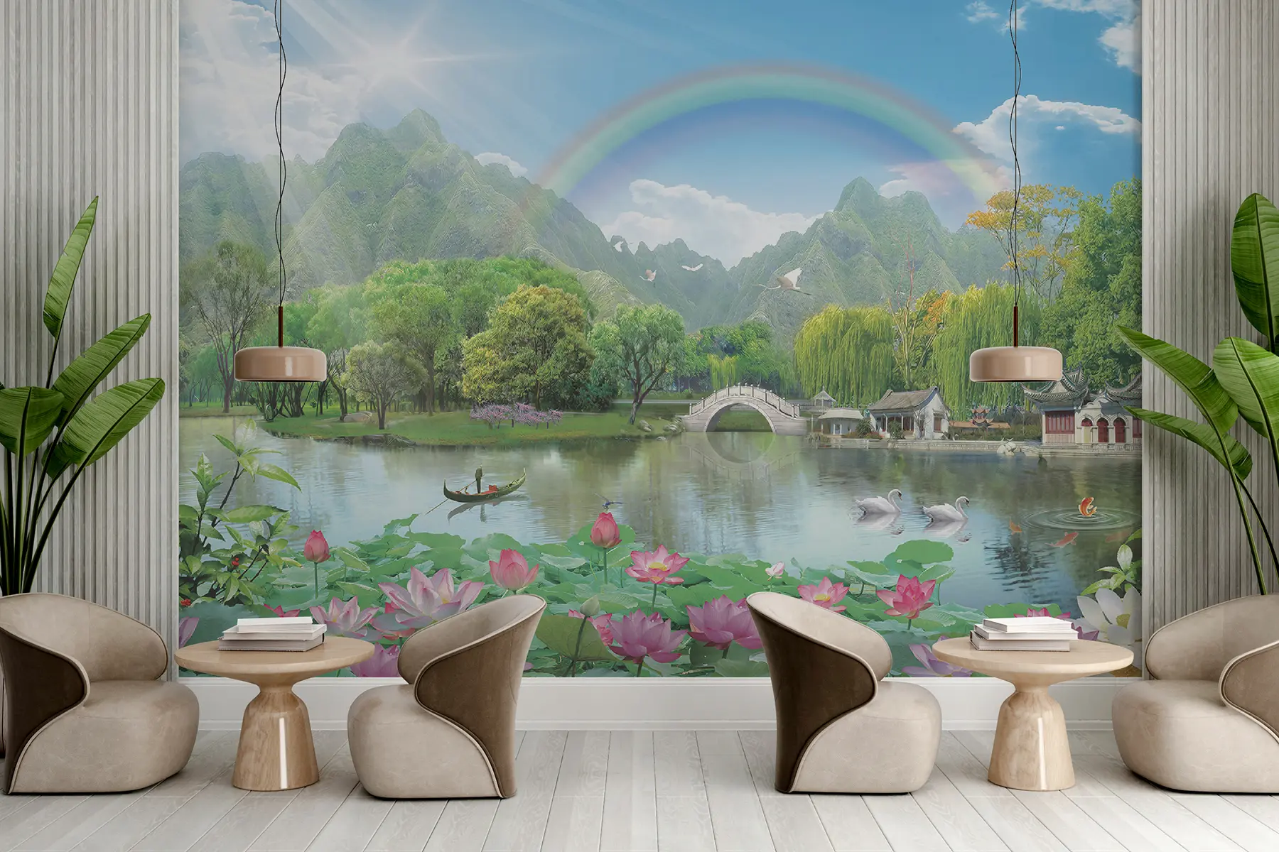 murais de parede Conto de fadas chinês da paisagem u23056