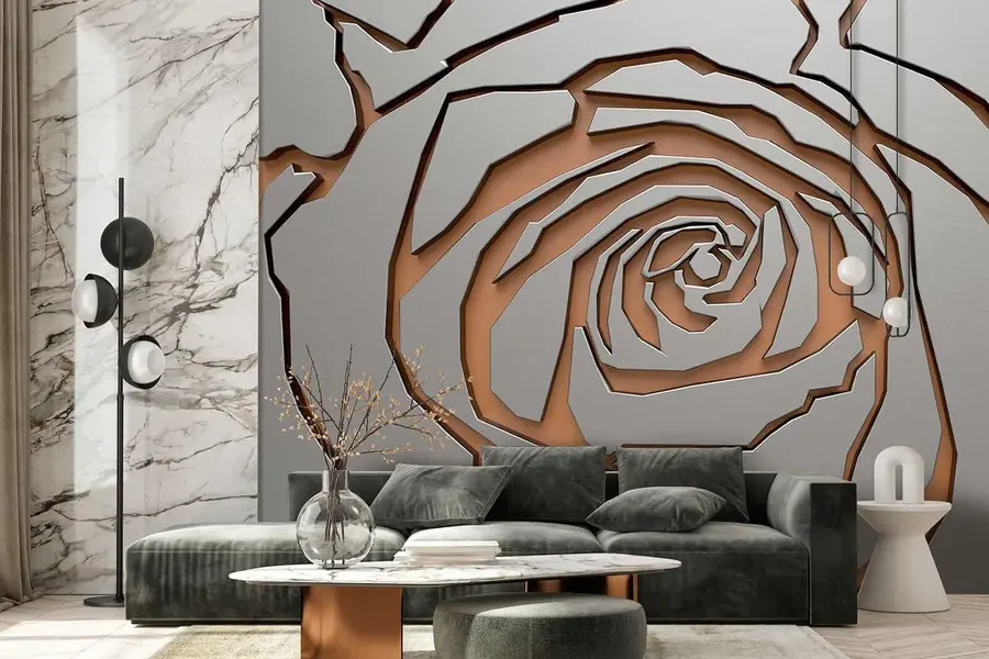 murais de parede rosa metálica u25163