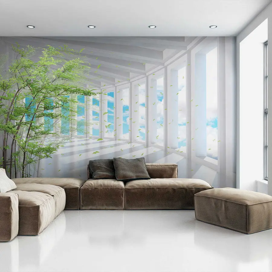 murais de parede Túnel com visão de nuvem u29922