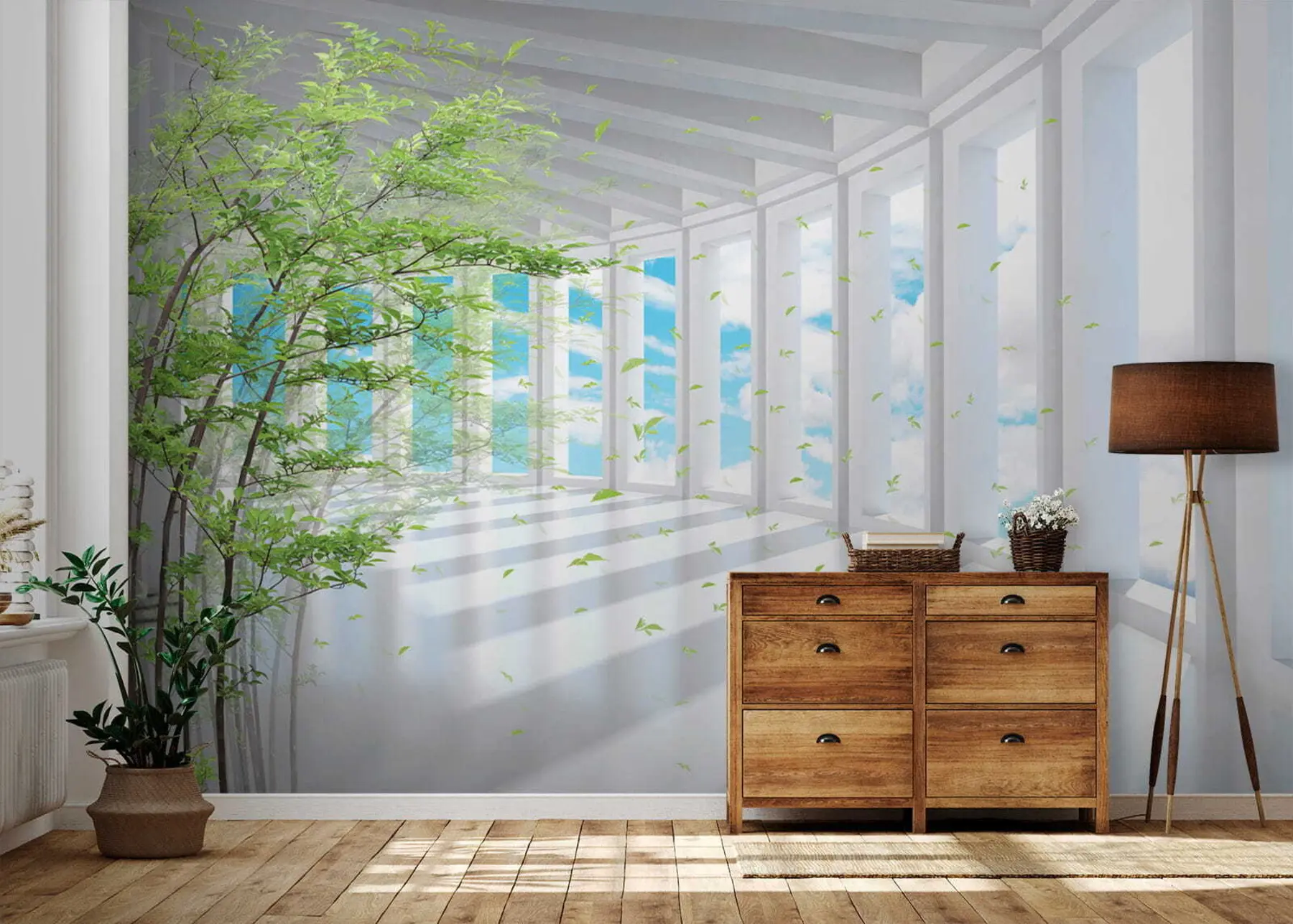 murais de parede Túnel com visão de nuvem u29922