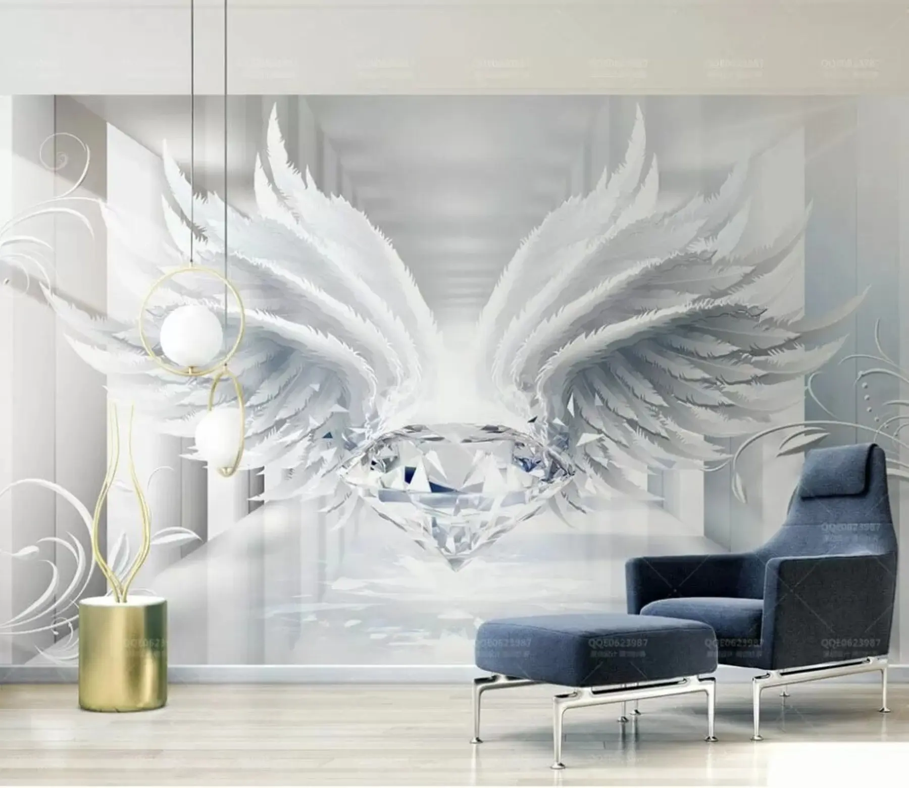 murais de parede Beleza angelical do diamante u30249