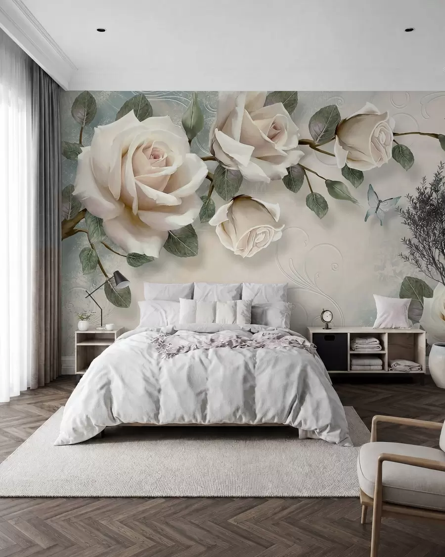 murais de parede Rosas creme u31353