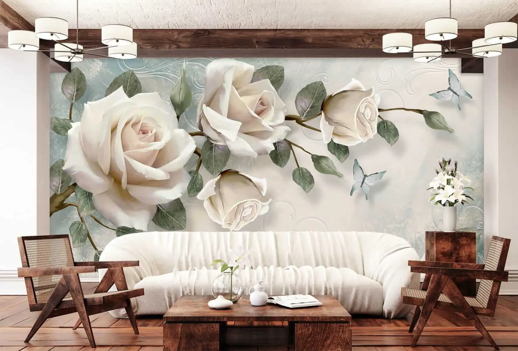 murais de parede Rosas creme u31353