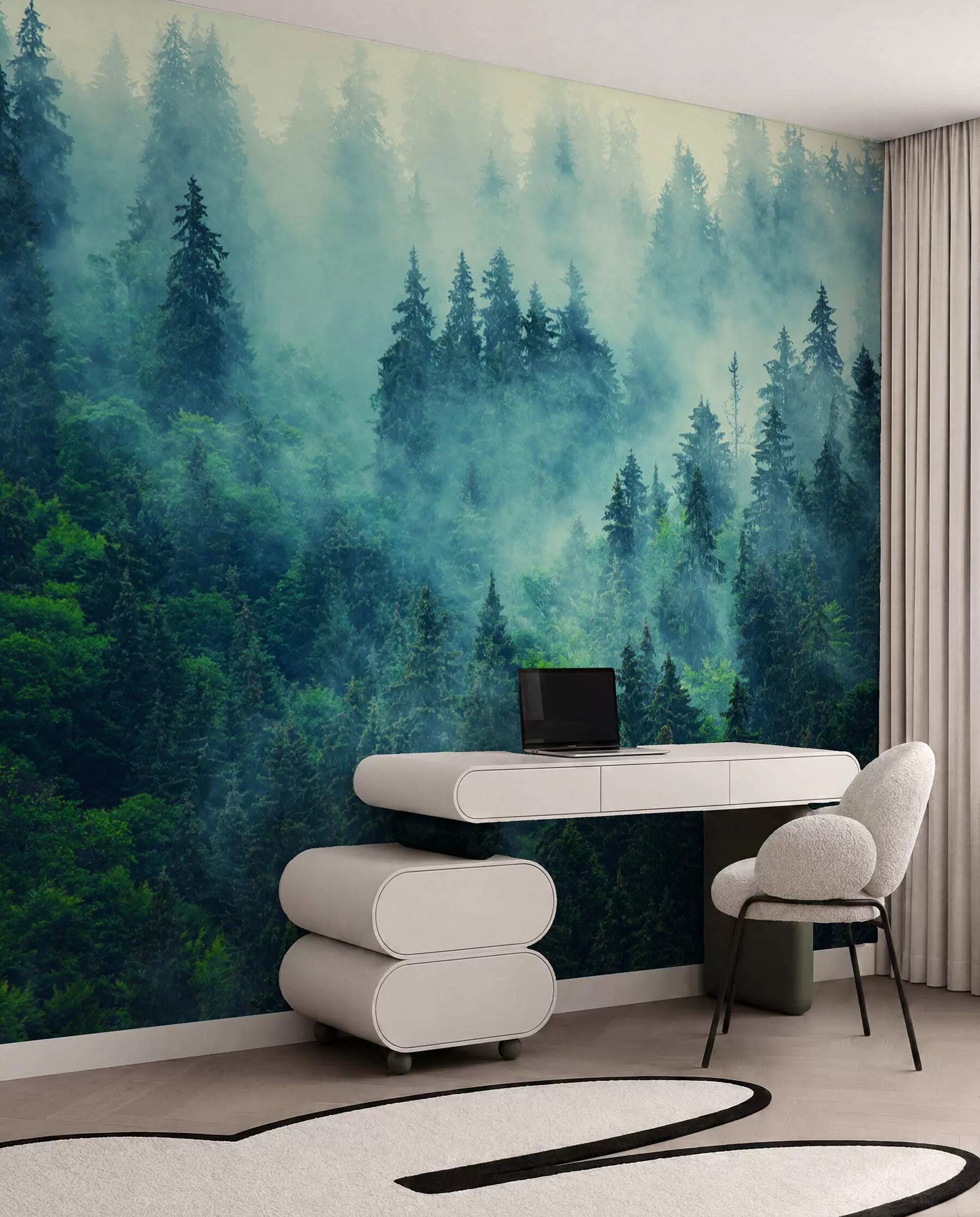 murais de parede Floresta nebulosa pela manhã u33150