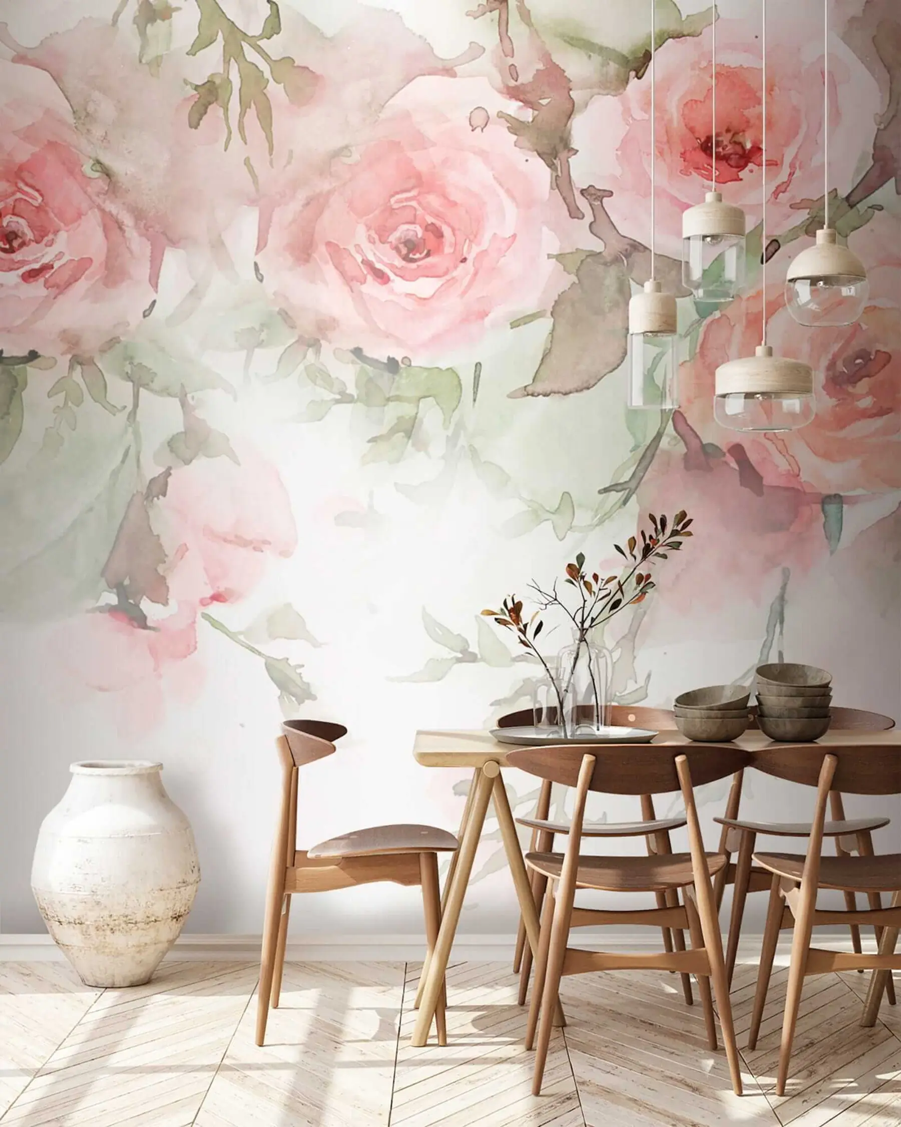 murais de parede Barra de rosas suaves u34659