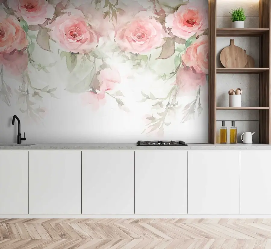 murais de parede Rosas em aquarela u34659