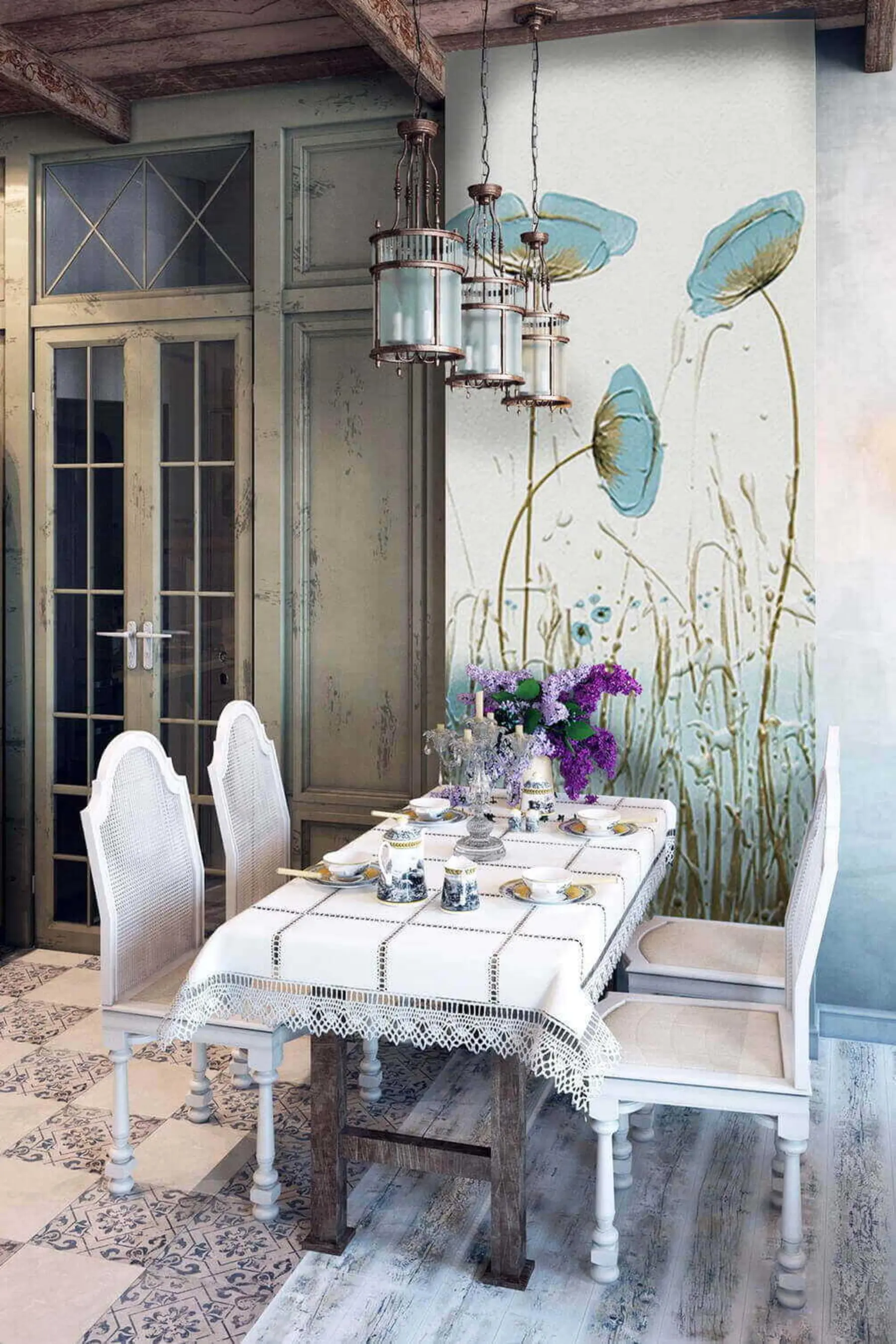 murais de parede Papoulas. Pinturas à óleo u34867