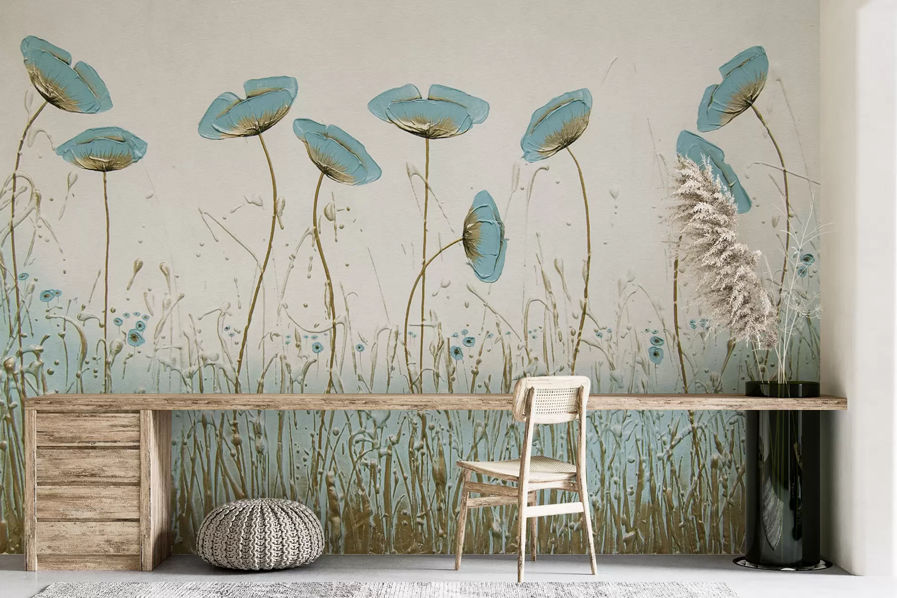 murais de parede Papoulas. Pinturas à óleo u34867