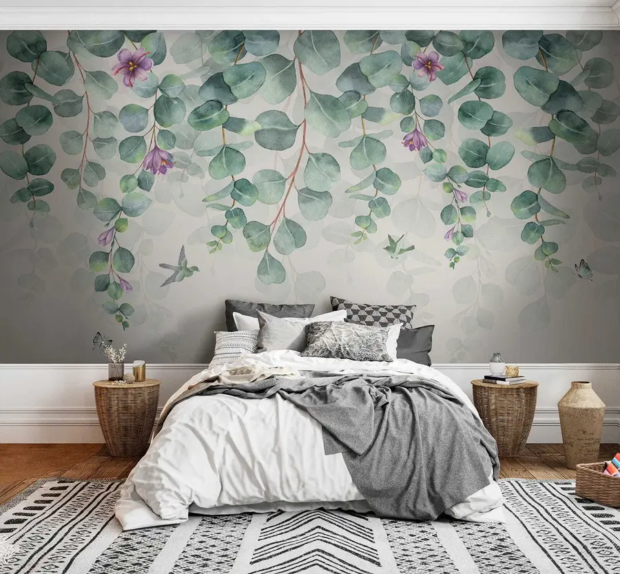 murais de parede Galhos pendurados com flores u36206