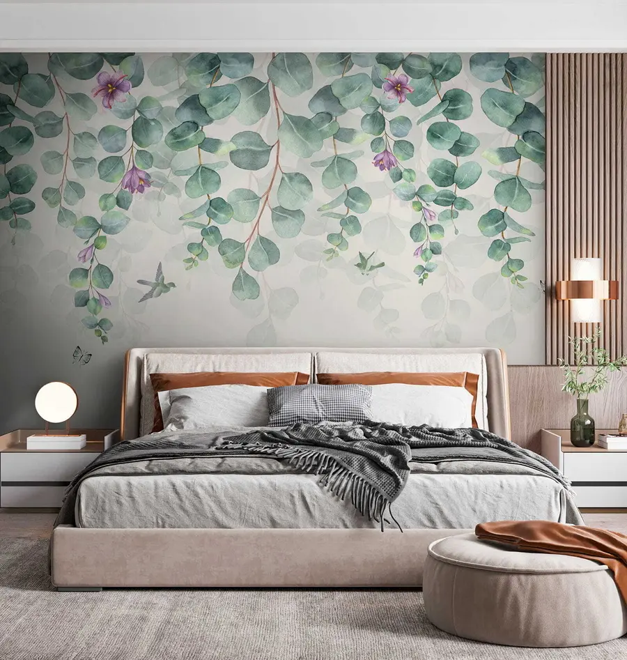 murais de parede Galhos pendurados com flores u36206