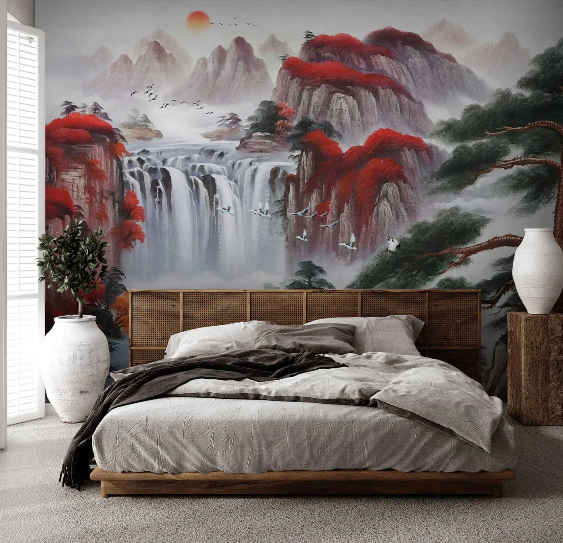 murais de parede Cachoeira estilo japonês u36222