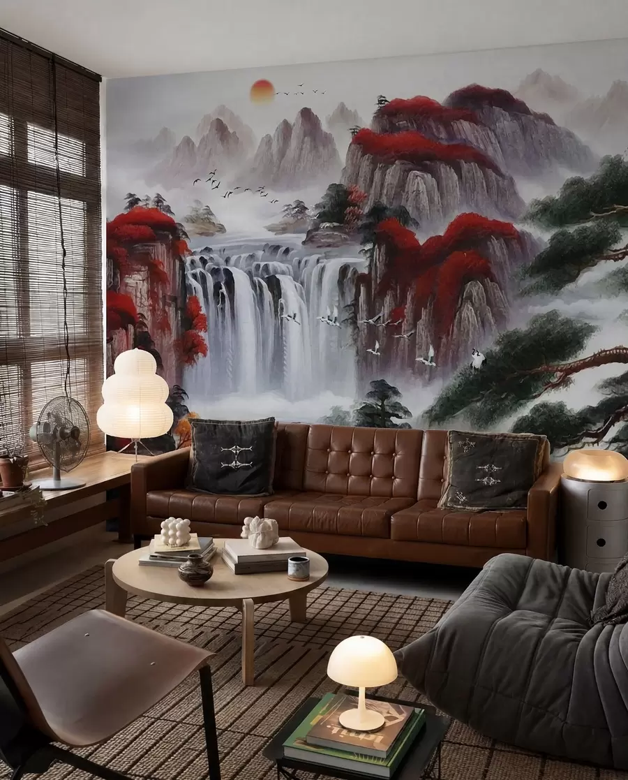 murais de parede Cachoeira estilo japonês u36222
