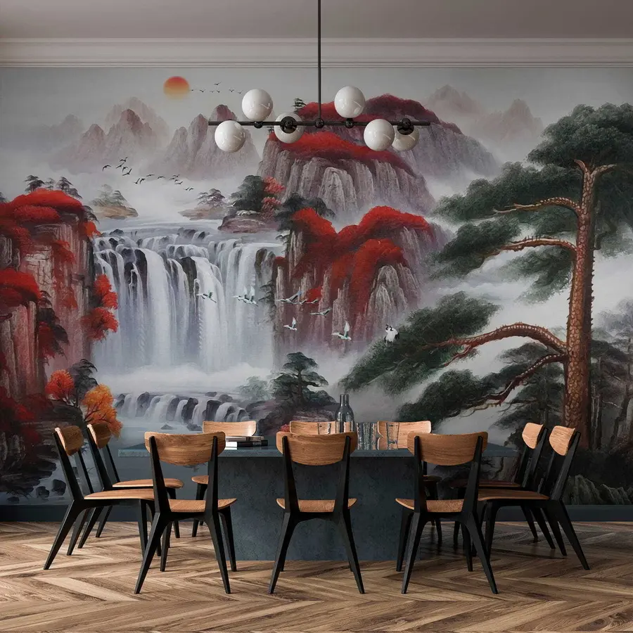 murais de parede Cachoeira estilo japonês u36222