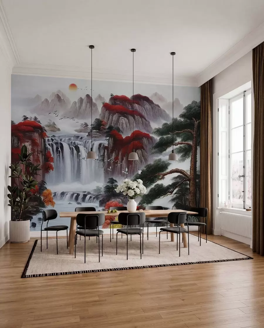 murais de parede Cachoeira estilo japonês u36222