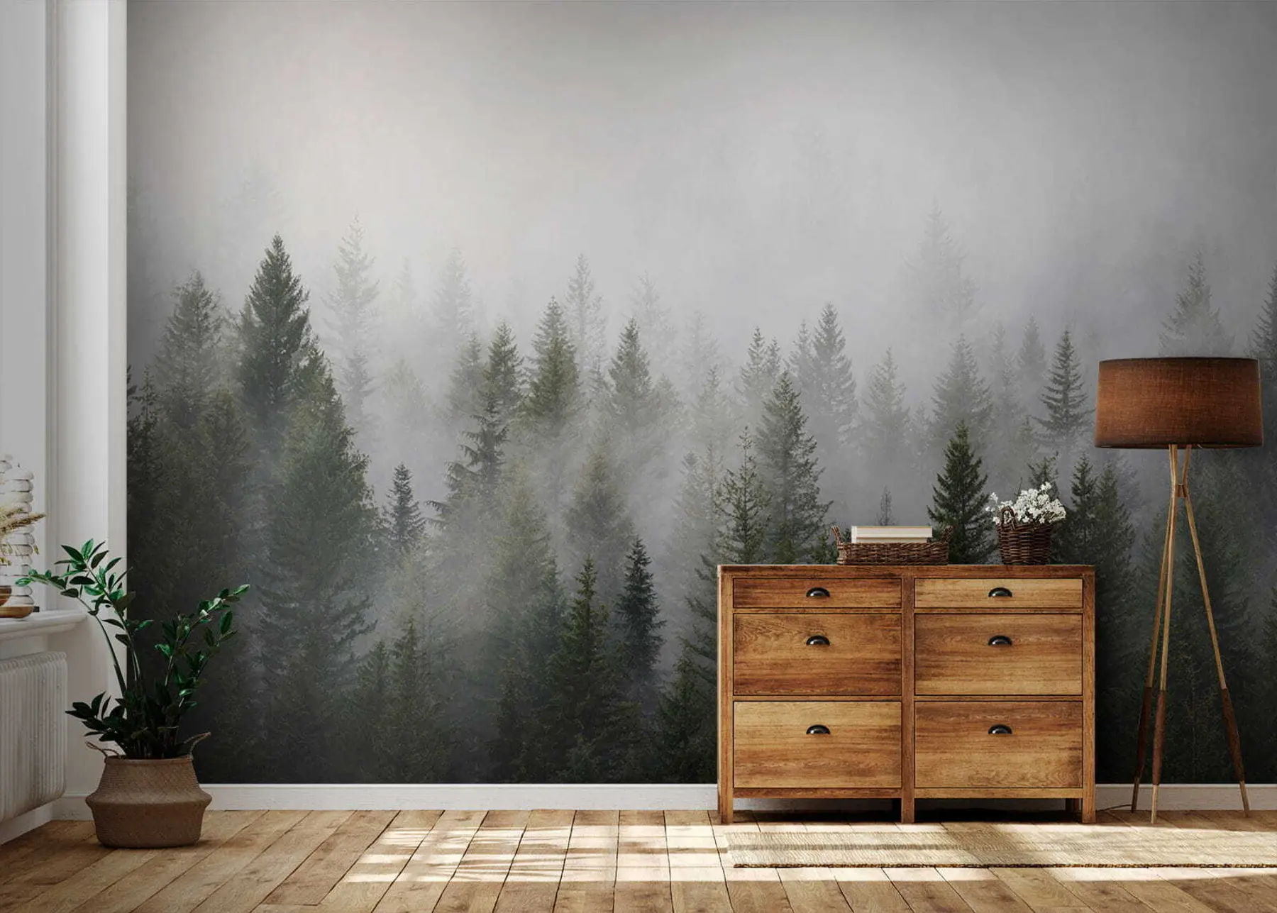 murais de parede Floresta na névoa u37073