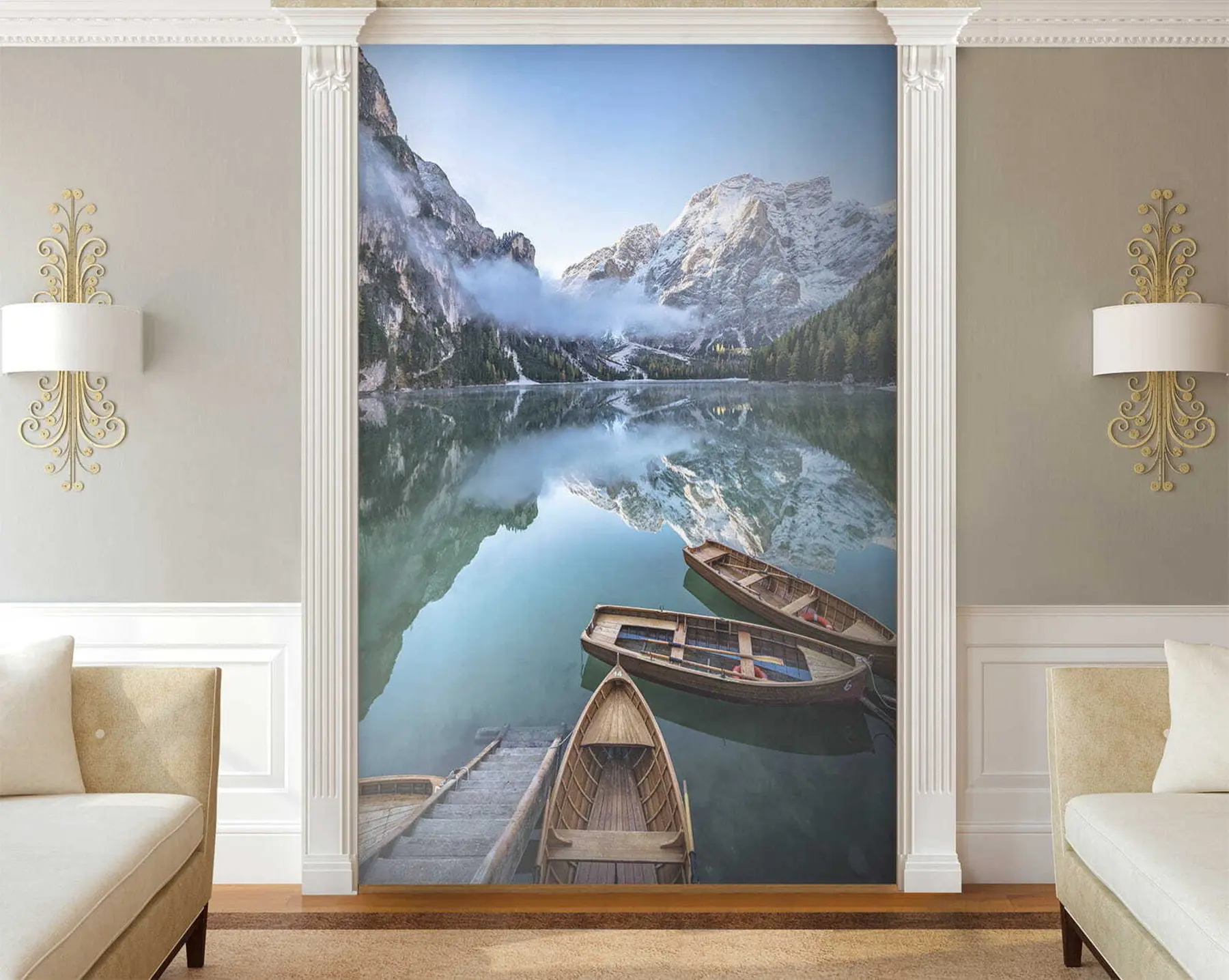 murais de parede Paisagem com barcos u44826