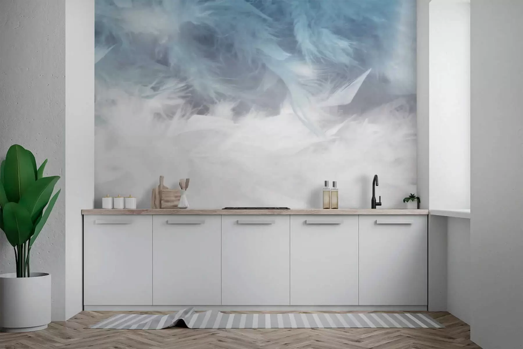 murais de parede Penas azuis u47764