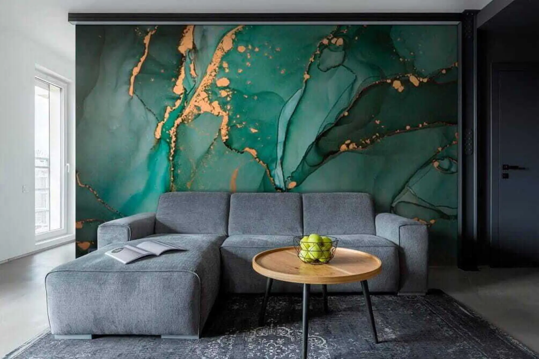murais de parede Mármore verde u50235