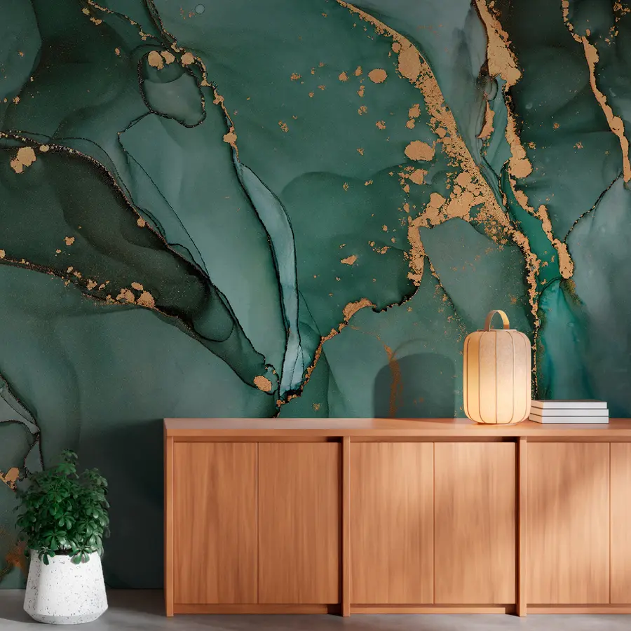 murais de parede Mármore verde u50235