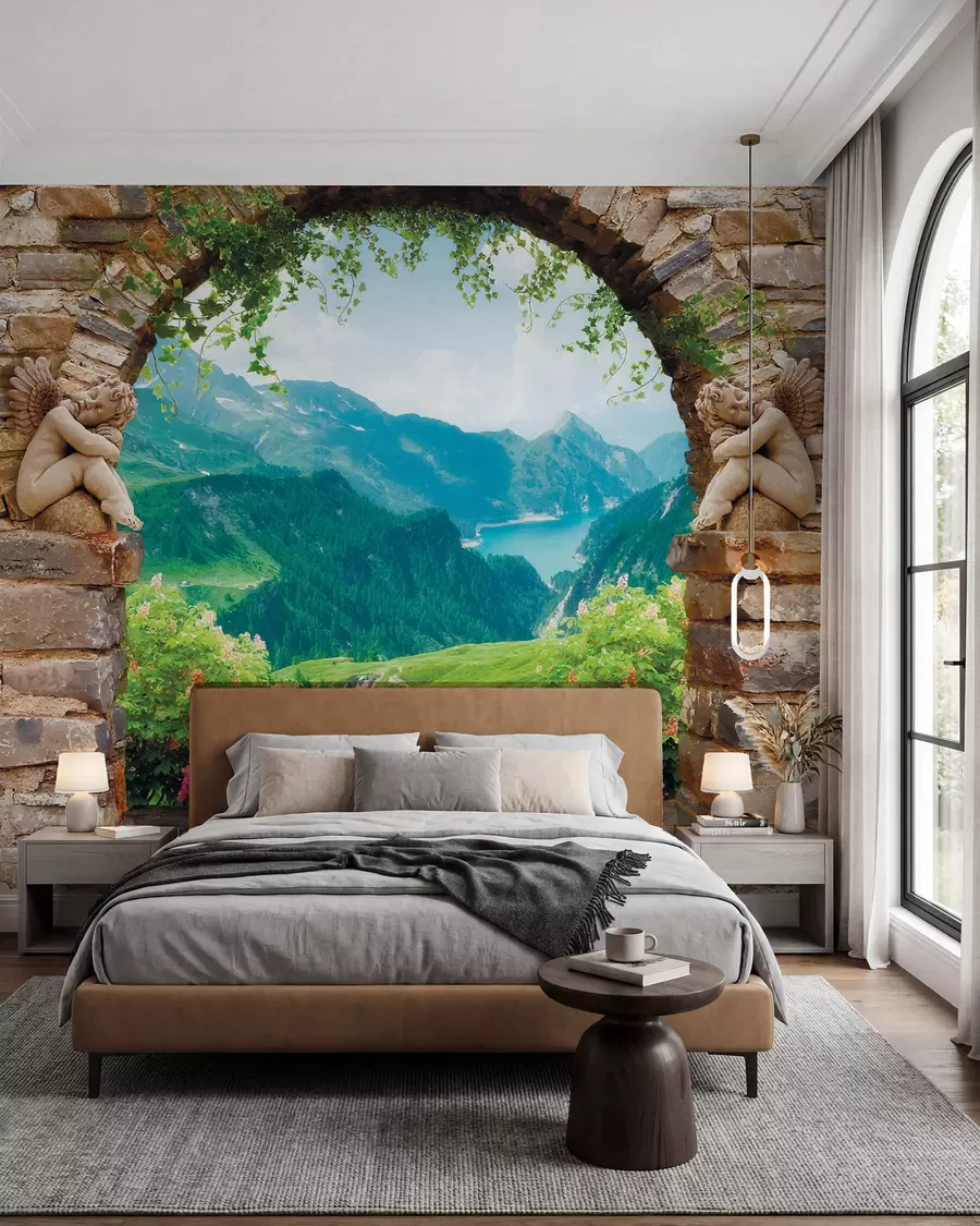 murais de parede Arco com vista para as montanhas u52506