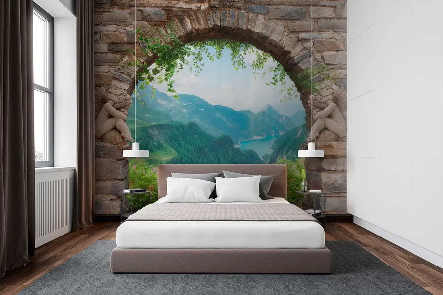 murais de parede Arco com vista para as montanhas u52506