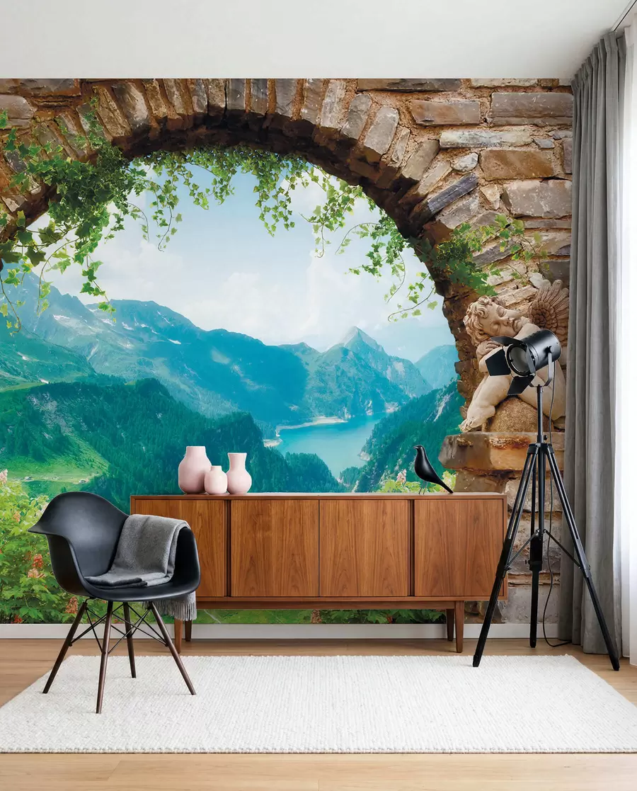murais de parede Arco com vista para as montanhas u52506