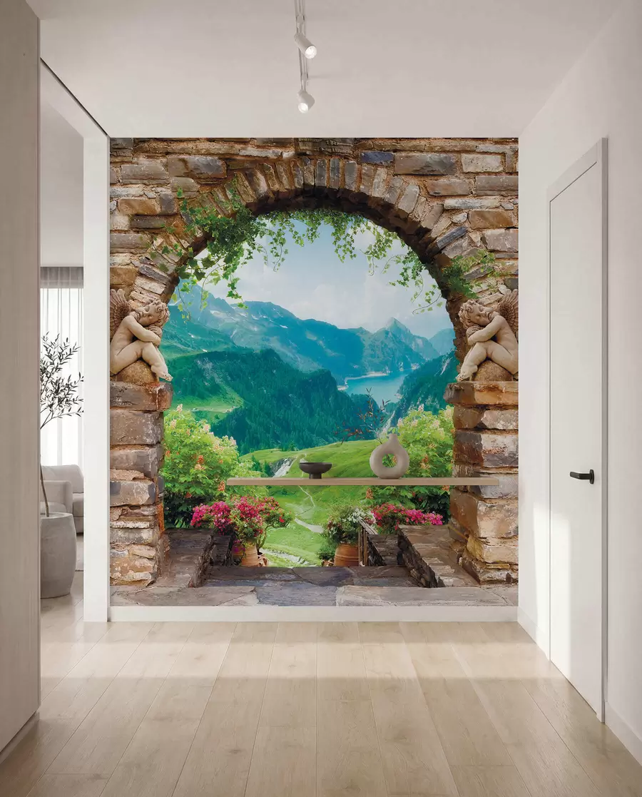 murais de parede Arco com vista para as montanhas u52506