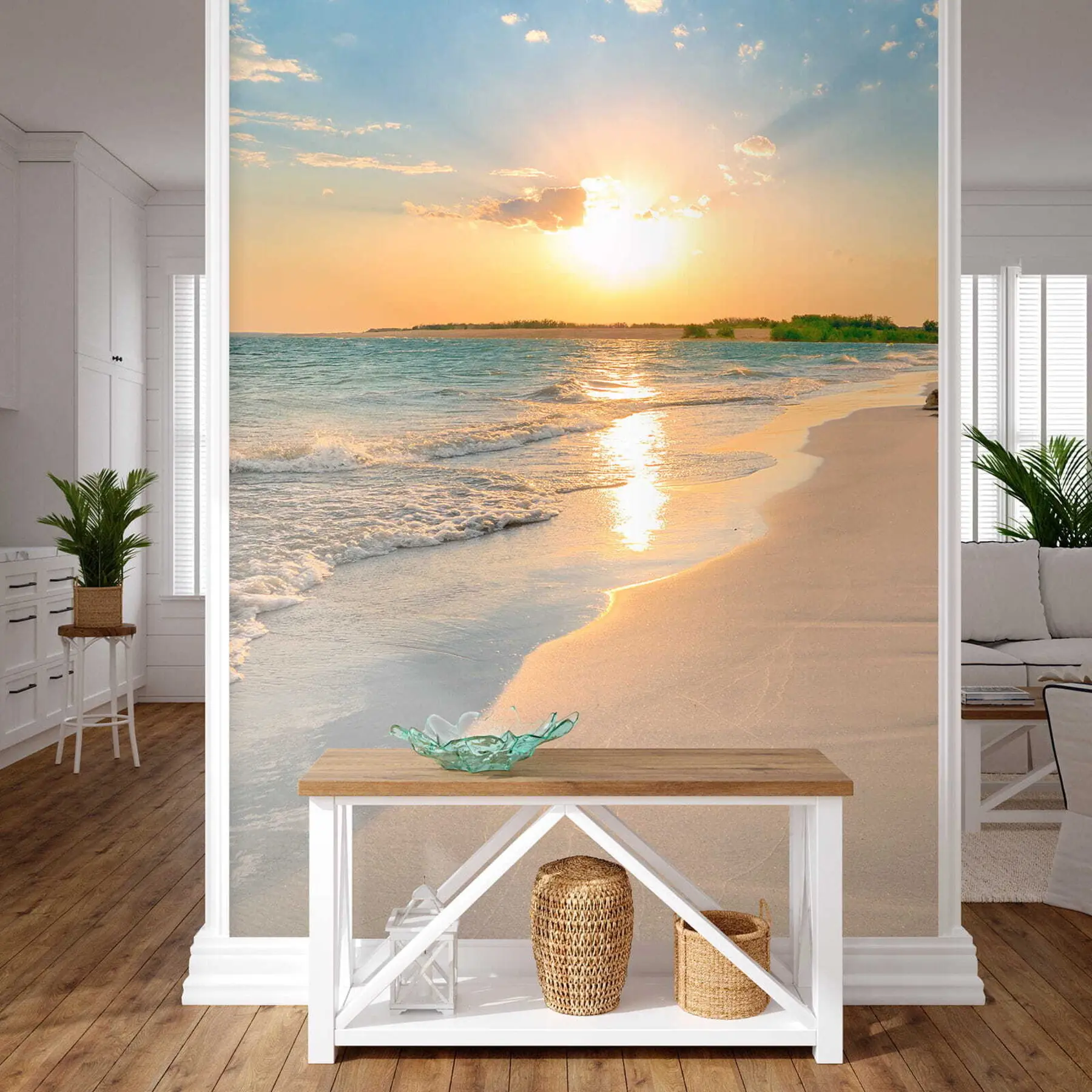 murais de parede Pôr do sol na costa do mar u53408