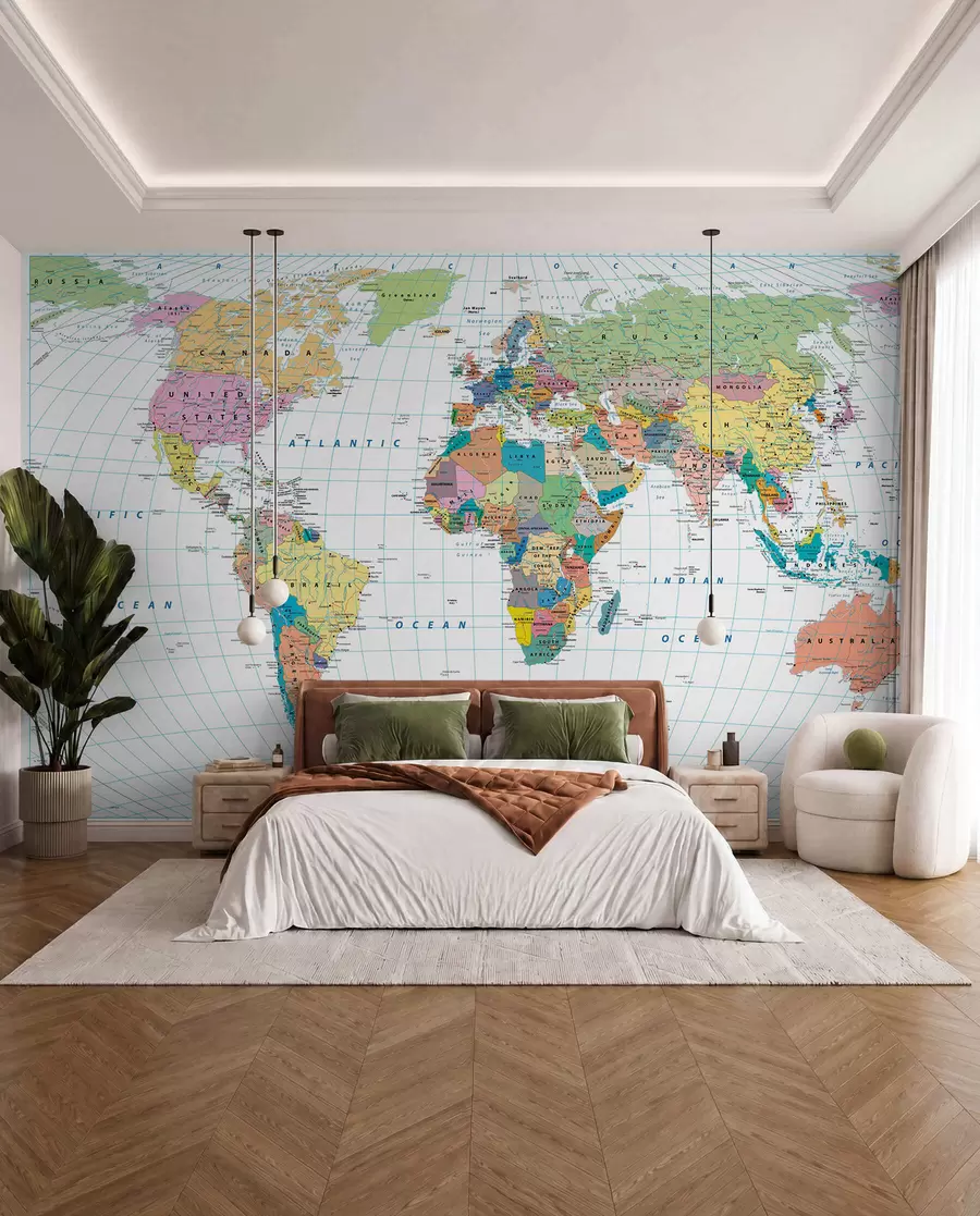 murais de parede Mapa do mundo u53652