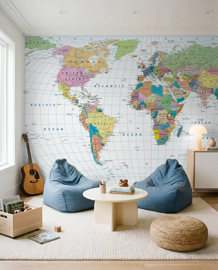 murais de parede Mapa do mundo u53652