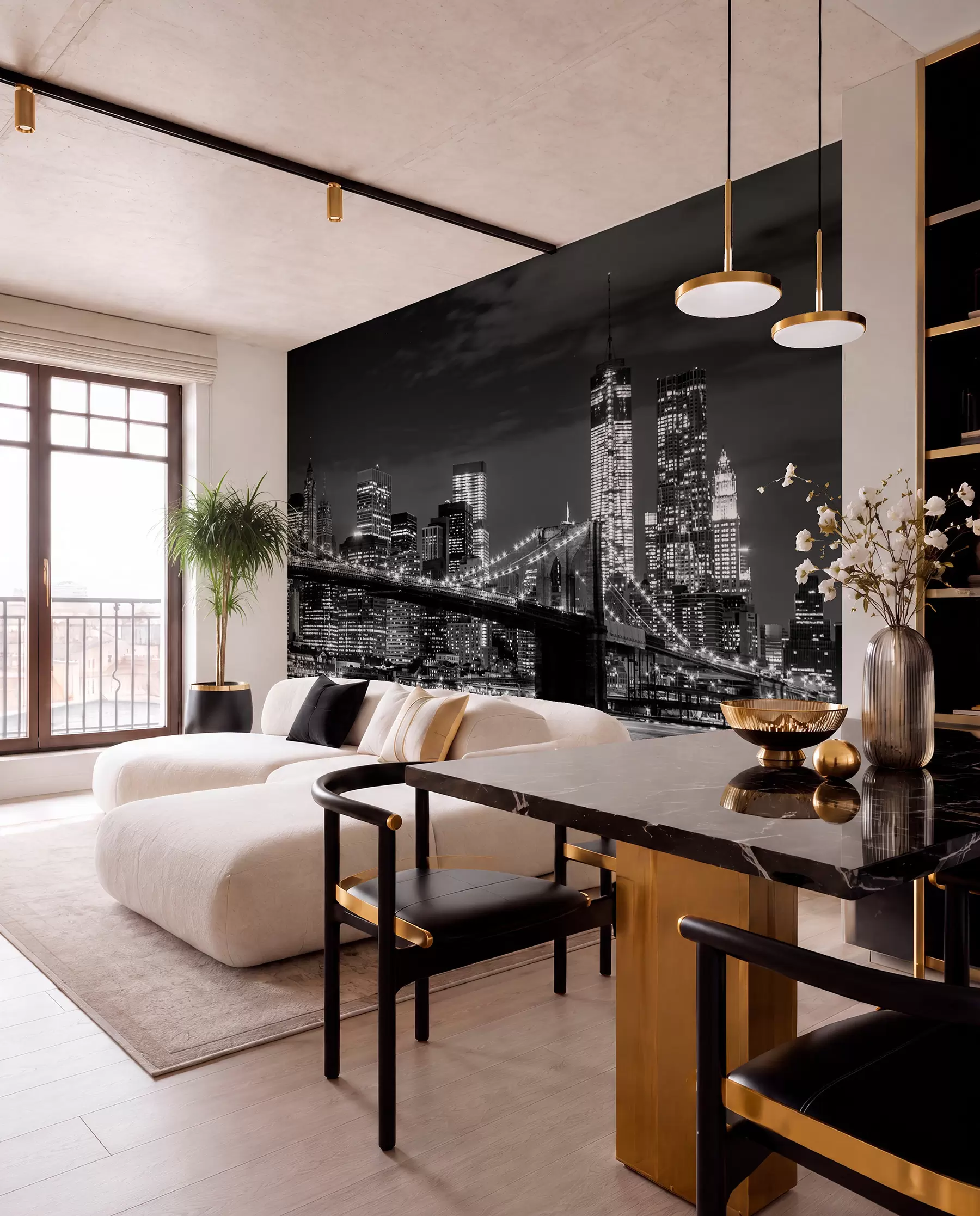 murais de parede Brooklyn monocromático u56428
