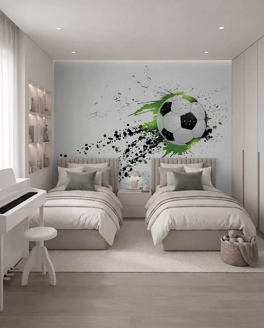 murais de parede Futebol em traços verdes u57431