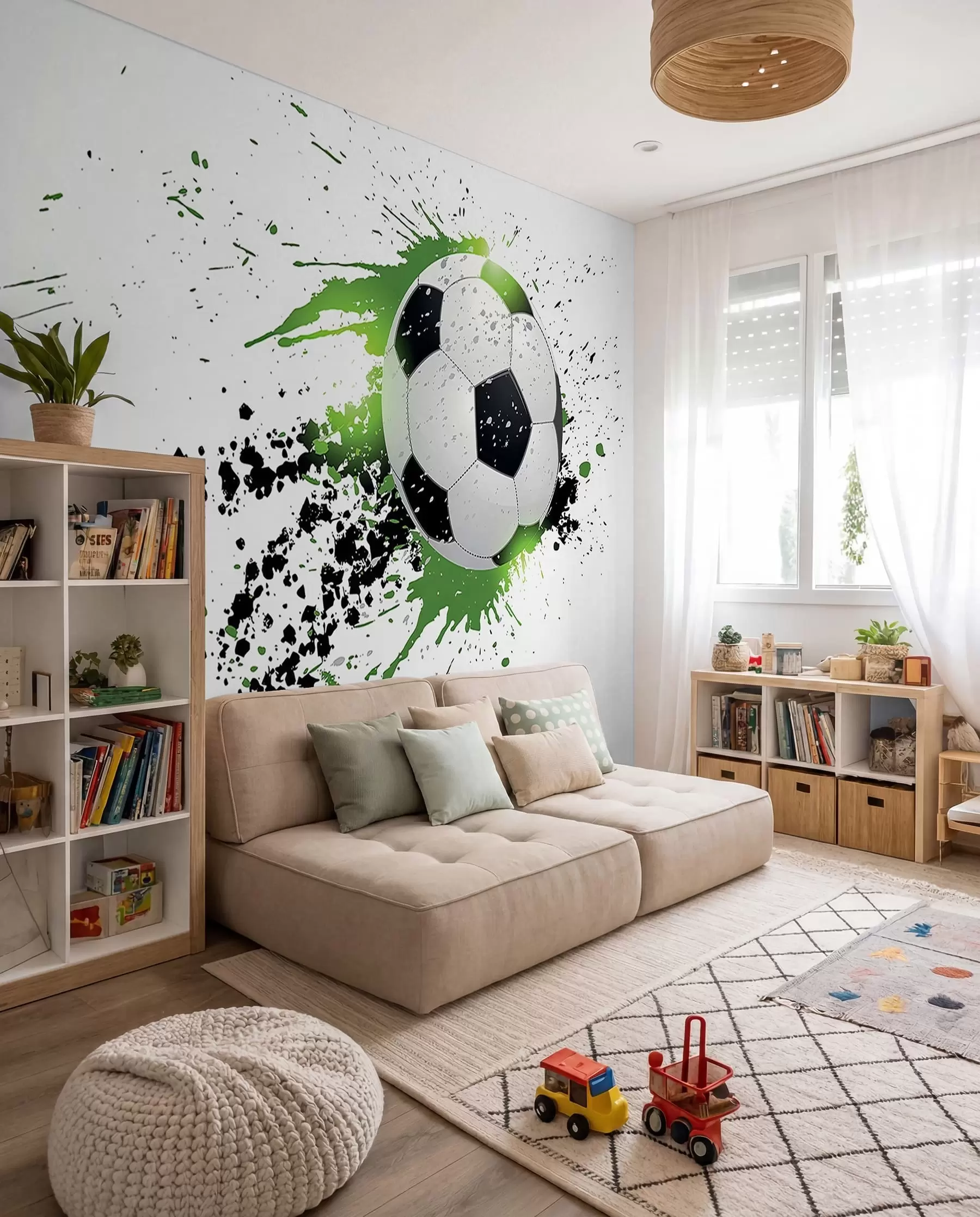 murais de parede Futebol em traços verdes u57431