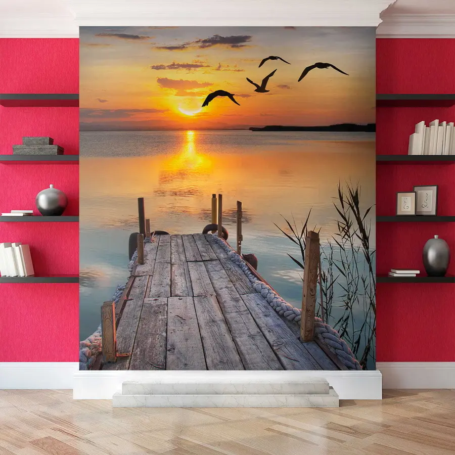 murais de parede Gaivotas e cais u57673