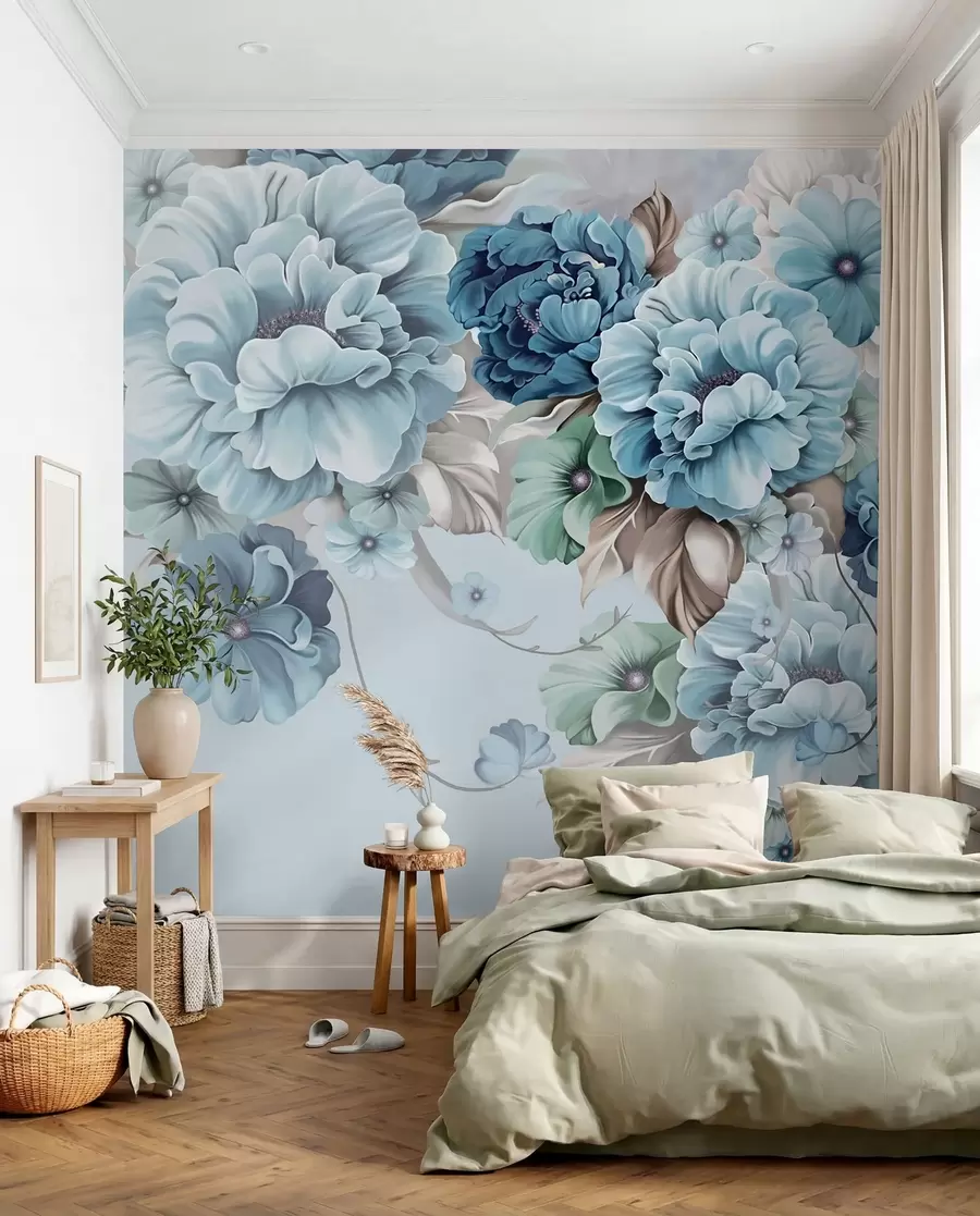 murais de parede Ramo de flores azuis u59900