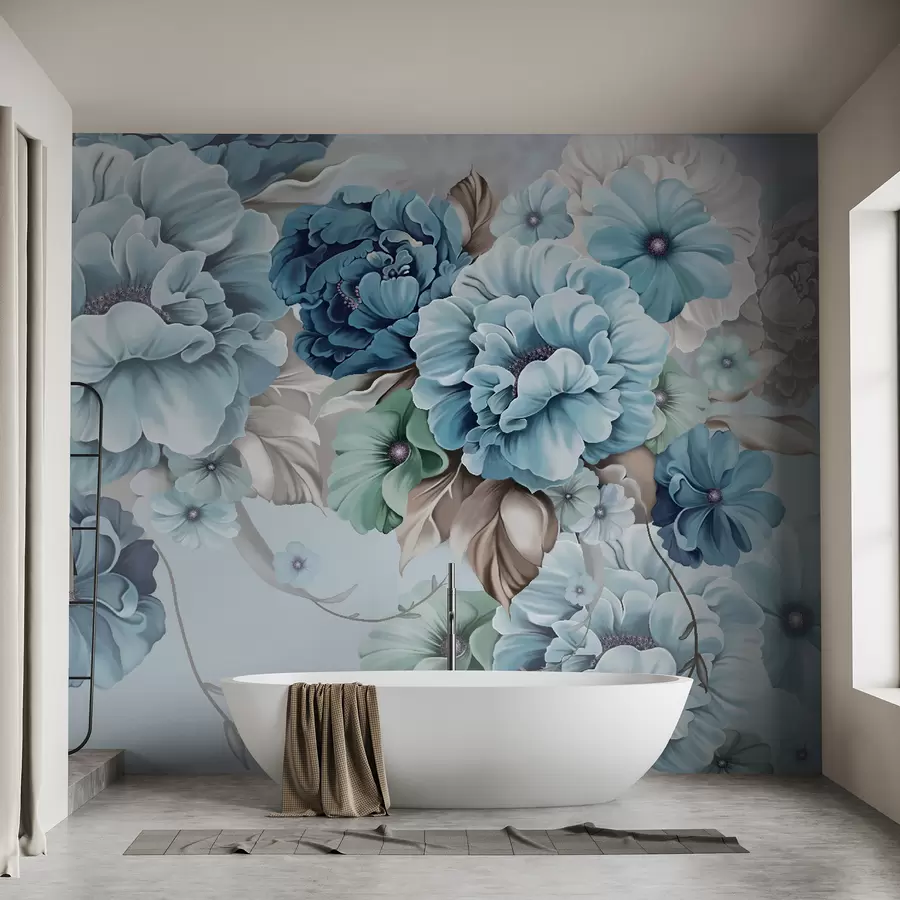 murais de parede Delicadas flores azuis u59900