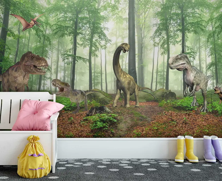 murais de parede Dinossauros na floresta u60039