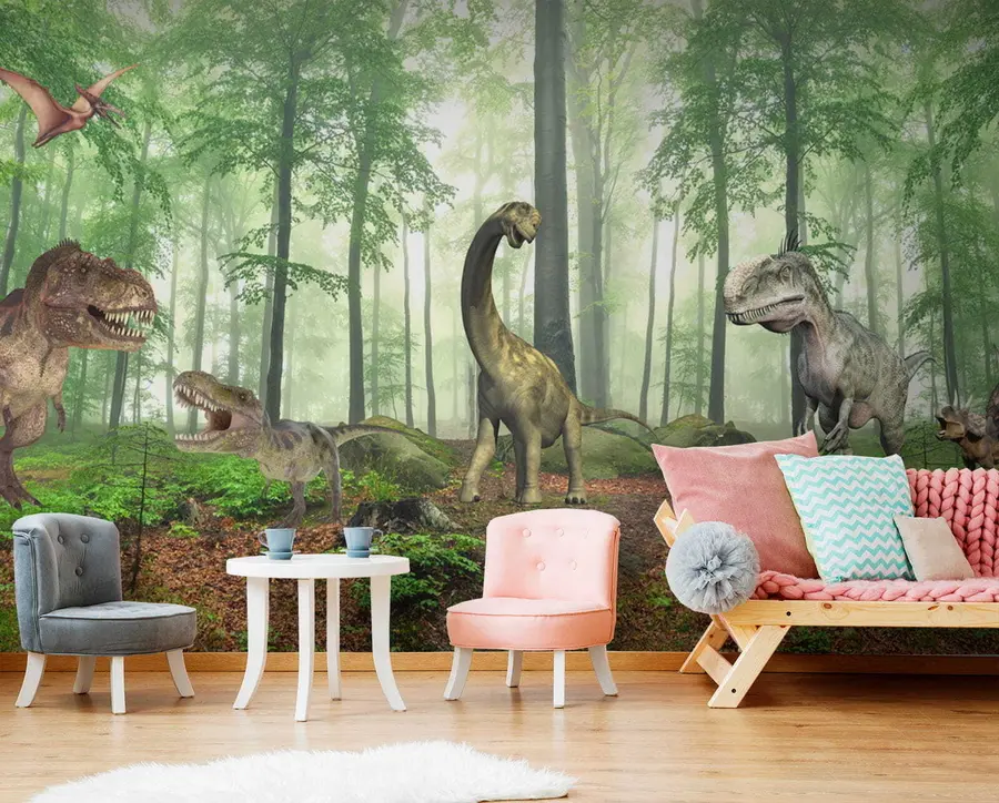 murais de parede Dinossauros na floresta u60039