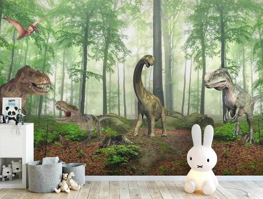 murais de parede Dinossauros na floresta u60039