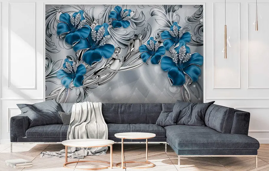 murais de parede Flores azuis u60405