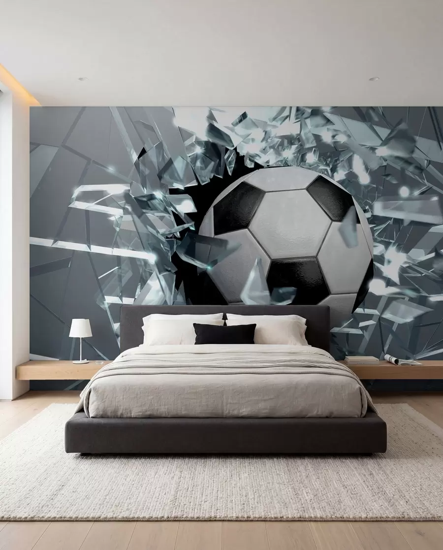 murais de parede Bola de futebol quebra vidro u64581