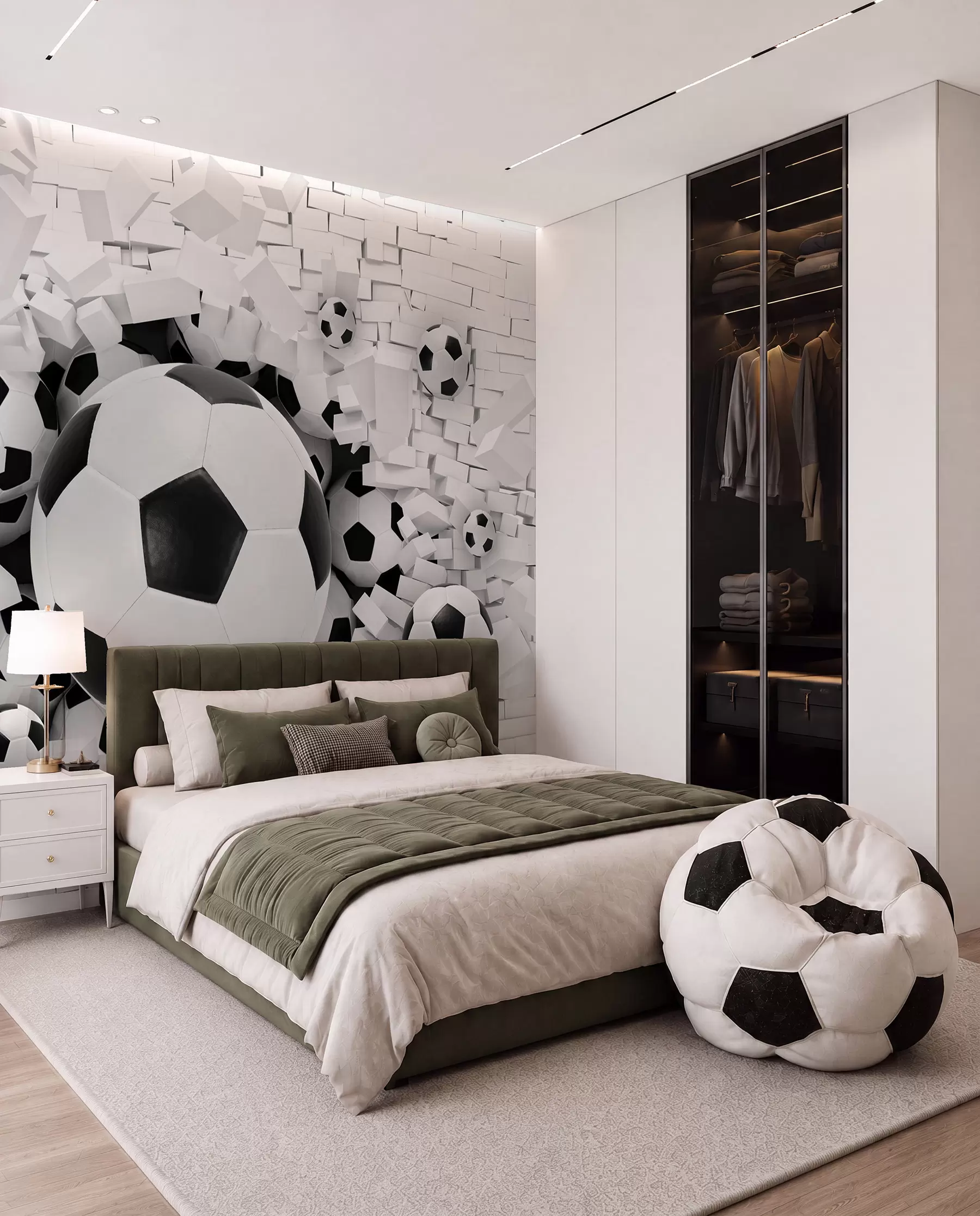 murais de parede Bola de futebol atravessa a parede u70633